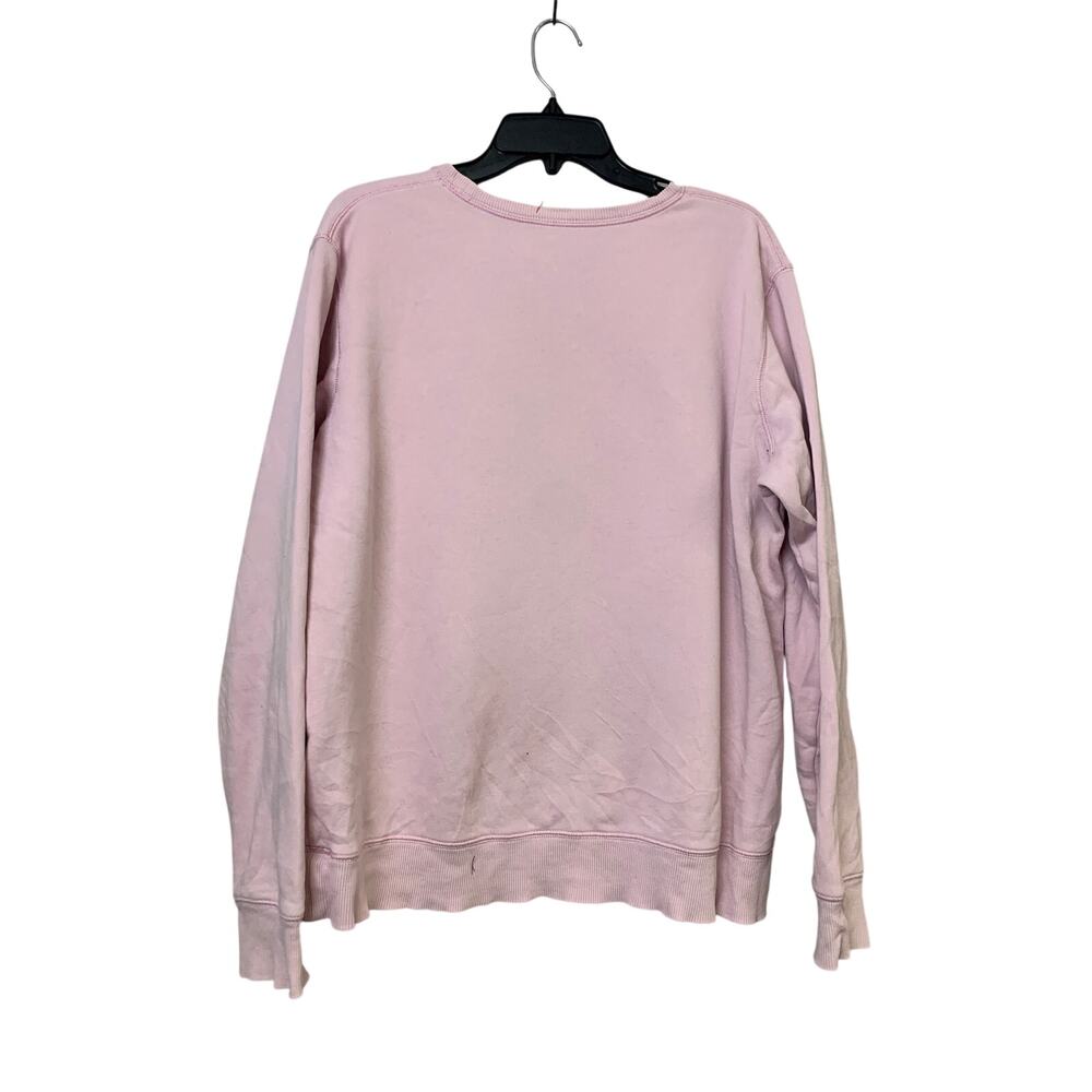 Upcycled Hand Printed Womens XL Vintage Botanical Flower Long Sleeve Sweatshirt - Picture 3 of 4